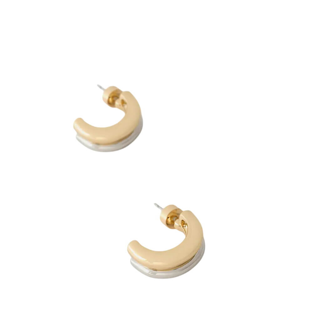 Mint Velvet Mixed Metal Curve Earrings